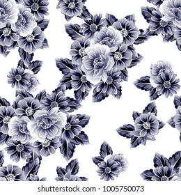 Abstract elegance seamless pattern with floral background