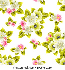 Abstract elegance seamless pattern with floral background