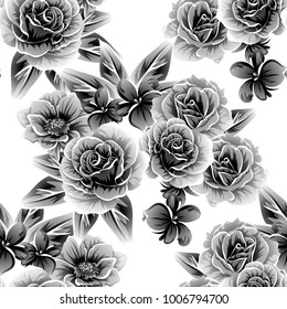 Abstract elegance seamless pattern with floral background