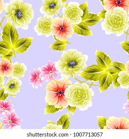 Abstract elegance seamless pattern with floral background