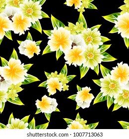 Abstract elegance seamless pattern with floral background
