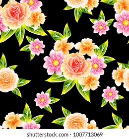 Abstract elegance seamless pattern with floral background