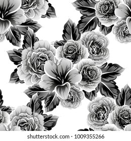 Abstract elegance seamless pattern with floral background