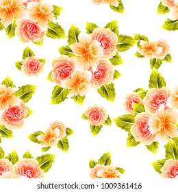 Abstract elegance seamless pattern with floral background