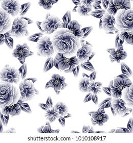 Abstract elegance seamless pattern with floral background