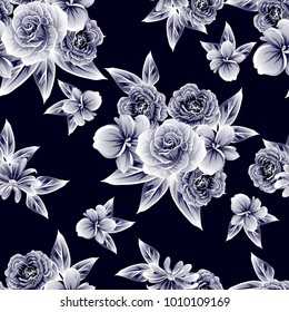 Abstract elegance seamless pattern with floral background