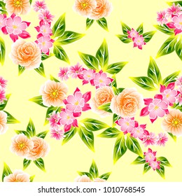 Abstract elegance seamless pattern with floral background