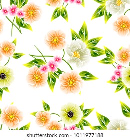 Abstract elegance seamless pattern with floral background