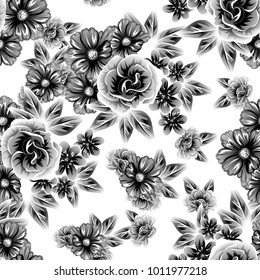 Abstract elegance seamless pattern with floral background