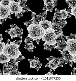 Abstract elegance seamless pattern with floral background