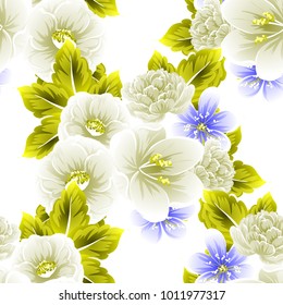 Abstract elegance seamless pattern with floral background