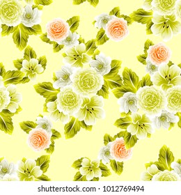 Abstract elegance seamless pattern with floral background