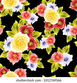 Abstract elegance seamless pattern with floral background