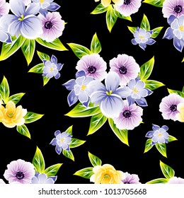 Abstract elegance seamless pattern with floral background