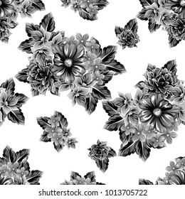 Abstract elegance seamless pattern with floral background