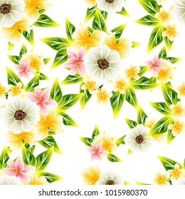 Abstract elegance seamless pattern with floral background