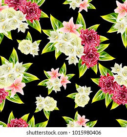Abstract elegance seamless pattern with floral background