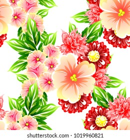 Abstract elegance seamless pattern with floral background