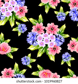 Abstract elegance seamless pattern with floral background