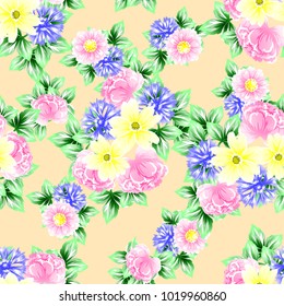 Abstract elegance seamless pattern with floral background