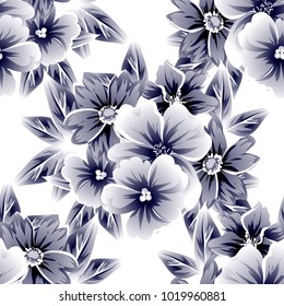 Abstract elegance seamless pattern with floral background