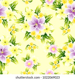 Abstract elegance seamless pattern with floral background