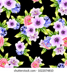 Abstract elegance seamless pattern with floral background