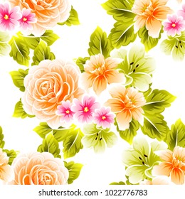 Abstract elegance seamless pattern with floral background