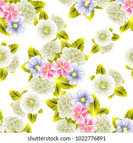 Abstract elegance seamless pattern with floral background