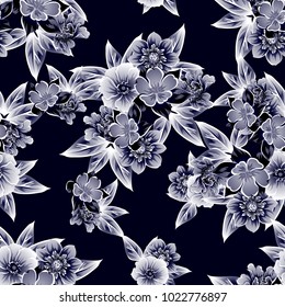 Abstract elegance seamless pattern with floral background