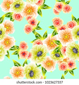 Abstract elegance seamless pattern with floral background