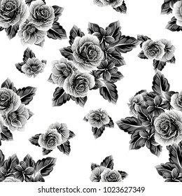 Abstract elegance seamless pattern with floral background