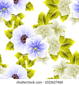 Abstract elegance seamless pattern with floral background