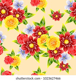 Abstract elegance seamless pattern with floral background