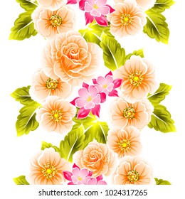 Abstract elegance seamless pattern with floral background