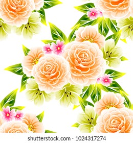 Abstract elegance seamless pattern with floral background