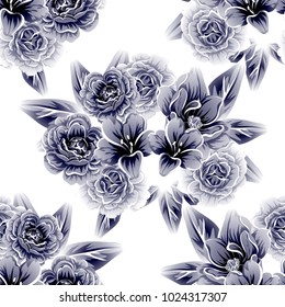 Abstract elegance seamless pattern with floral background