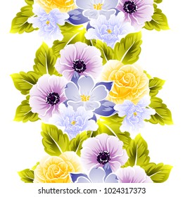Abstract elegance seamless pattern with floral background