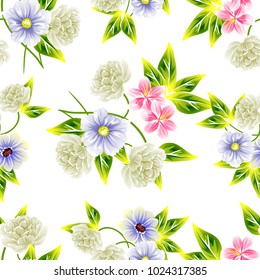 Abstract elegance seamless pattern with floral background