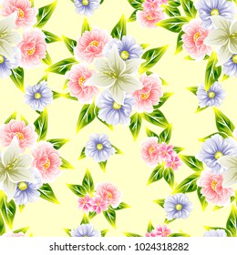 Abstract elegance seamless pattern with floral background