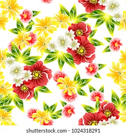 Abstract elegance seamless pattern with floral background