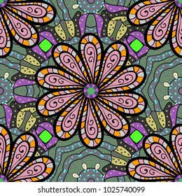 Abstract elegance seamless pattern with floral background. Vector Nice fabric pattern.