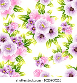 Abstract elegance seamless pattern with floral background