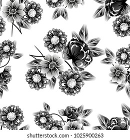 Abstract elegance seamless pattern with floral background