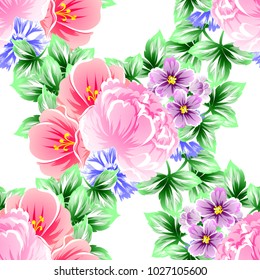 Abstract elegance seamless pattern with floral background