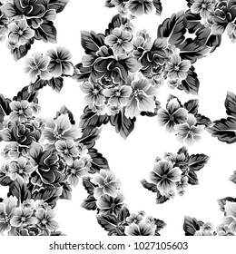 Abstract elegance seamless pattern with floral background
