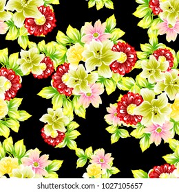 Abstract elegance seamless pattern with floral background