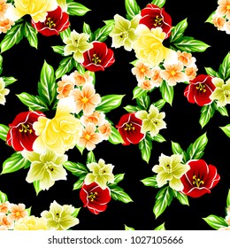 Abstract elegance seamless pattern with floral background