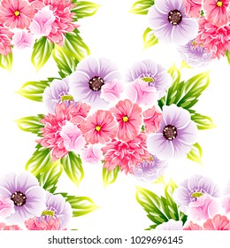 Abstract elegance seamless pattern with floral background