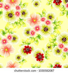 Abstract elegance seamless pattern with floral background